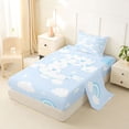 thumbnail image 2 of Feelyou Love Heart Letter C Twin Sheet Sets for Boys Girls, Star Cloud Bedding, Blue, 3 Pieces, 2 of 5