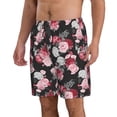 thumbnail image 2 of Naloa Rose Flowers Men's Beach Shorts, Surfing shorts, Swim trunks, Quick Dry Swim Trunks for Surfing Beach Fun - 3X-Large, 2 of 9
