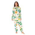 thumbnail image 2 of FORMRS Onesies Pajama for Adults Unisex Hoodie Winter Jumpsuit One Piece Sleepwear, Sizes S-2XL, Retro Orange Floral, 2 of 7