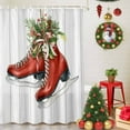 thumbnail image 5 of Christmas Red Ice Shoes Shower Curtains for Bathroom, Berry Pine Needles Ribbon Wood Striped Waterproof Fabric Shower Curtain for Bathroom Bathtub Decoration, Machine Washable, 60"x72", 5 of 9