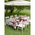 thumbnail image 3 of Outdoor Tablecloth with Umbrella Hole and Zipper, Grey Christmas Rectangle Table Cloth 60x102 Inch Waterproof Tablecloth, Xmas Snowman Truck Tree Balls Picnic Table Cover for Patio Camping, 3 of 7