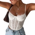 thumbnail image 2 of Oversized Tshirts for Women Fashion Top Women Baggy Top Women 3xl Alien Top Shirts for Women Muscle Womens Ladies Vest Wrapped Chest Lace Solid Color Sling Corset Top, 2 of 8