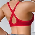 thumbnail image 5 of MGDXOX Women's Front Closure Racerback Push Up Bras Underwire Solid Lifting Gathering Breathable Casual Bralettes Red XXL, 5 of 6