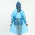 thumbnail image 6 of WHAMVOX 5Pcs Disposable Raincoat Waterproof Raincoat Adults Rain Poncho Hooded Long Rainwear Blue, 6 of 8