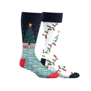 Mens Christmas Holiday Crew Socks, 2 Pack