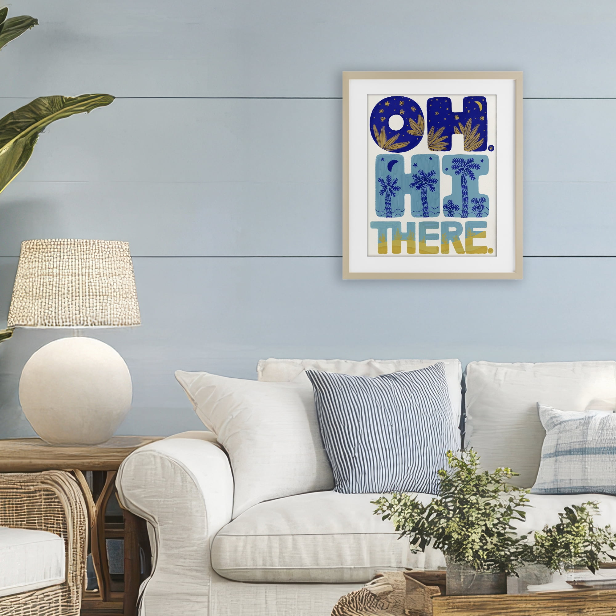 Stupell Industries Oh Hi There Tropical Birch Framed Print Under Glass, design by Connie Summers