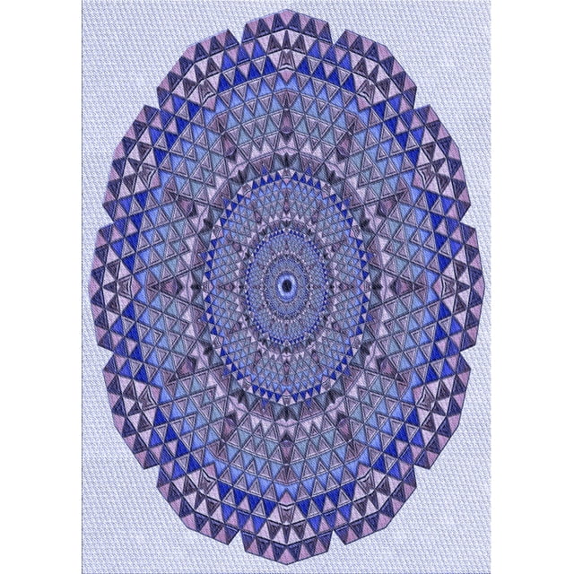 Ahgly Company Machine Washable Indoor Rectangle Transitional Deep Periwinkle Purple Area Rugs, 4' x 6'