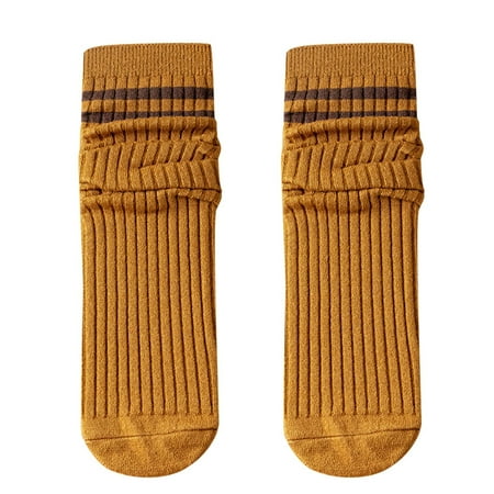 

JDEFEG Seer Suit Women Knitted Cotton Striped Socks Mid Tube Autumn and Qinter All Long Tube Pure Cotton Pile Socks Stock Scenery I
