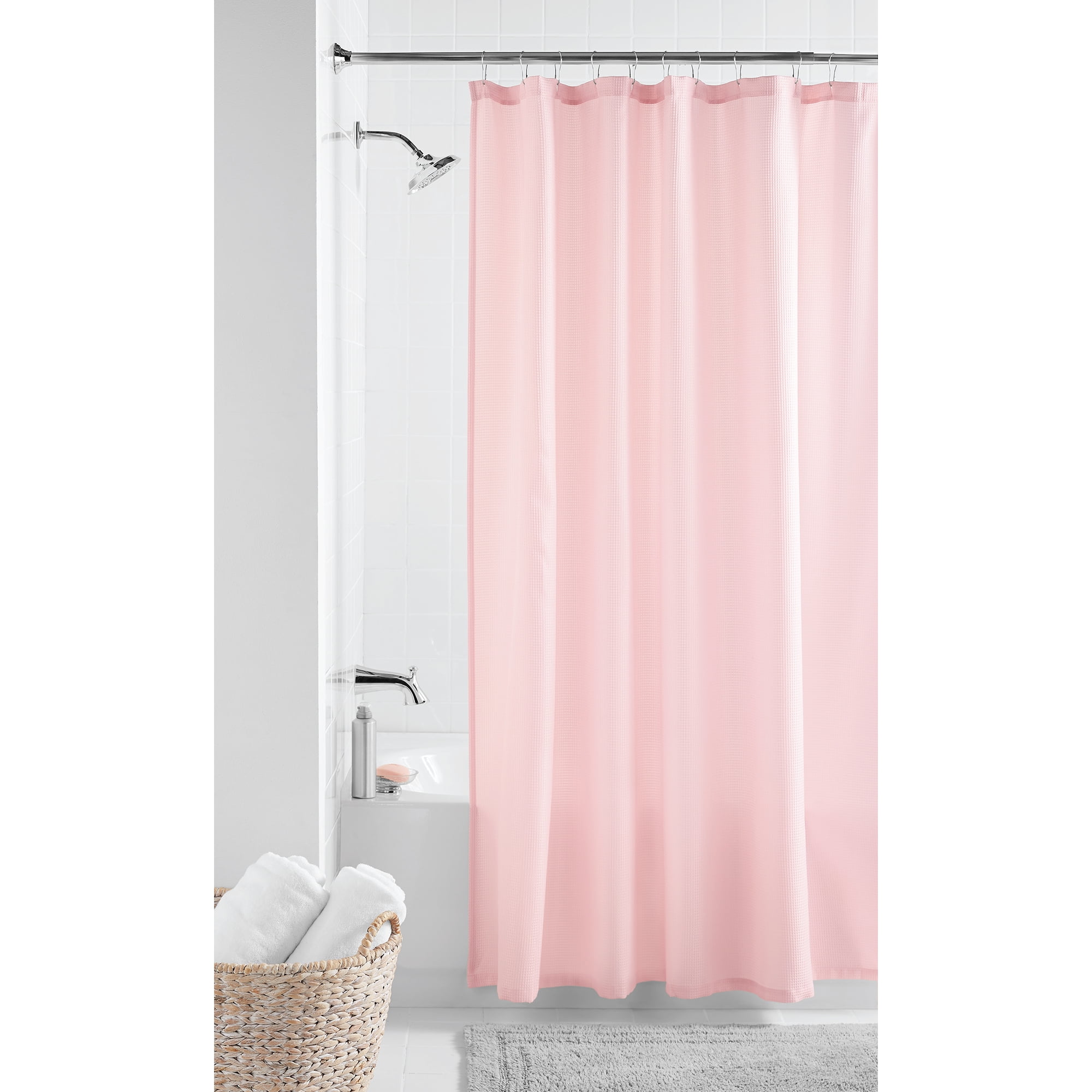 Pink Fabric Shower Curtain 70 X 72, Pink And White Chevron Shower Curtain