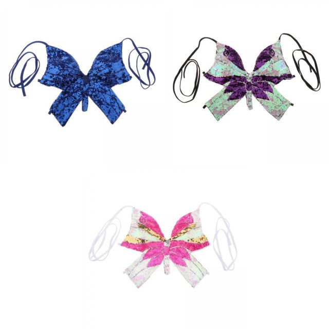 de danza del vientre de 3 uds, Top de mujer con lentejues, trajes , Tops de mariposa Macarena Sujetador de danza del vientre para mujer