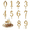 Gold, variant on Pekkaxy Reusable Number Birthday Candle Holder Set, Digital Birthday Cake Candle Holders Set, Silver Cake Topper Decorations, Adjustable Candles Stand, Party Cakes Accessories