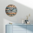 thumbnail image 4 of Blue Ocean Wood Wall Clock Silent Non Ticking Wooden Wall Clocks Battery Operated 10 Inch Round Wall Decor for Bathroom Kitchen Bedroom, 4 of 8