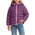 thumbnail image 2 of Agkizg Kids Girls Hooded Puffer Coat Long Sleeve Thick Winter Jacket with Pockets Solid Color Warm Casual Outerwear, 2 of 6
