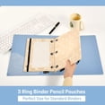 thumbnail image 5 of Dailycode 2 Pack Pencil Pouch for 3 Ring Binder Smooth Zipper Folders with Pockets Clear Window Pencil Case, Peach White Polka Dot, 5 of 6