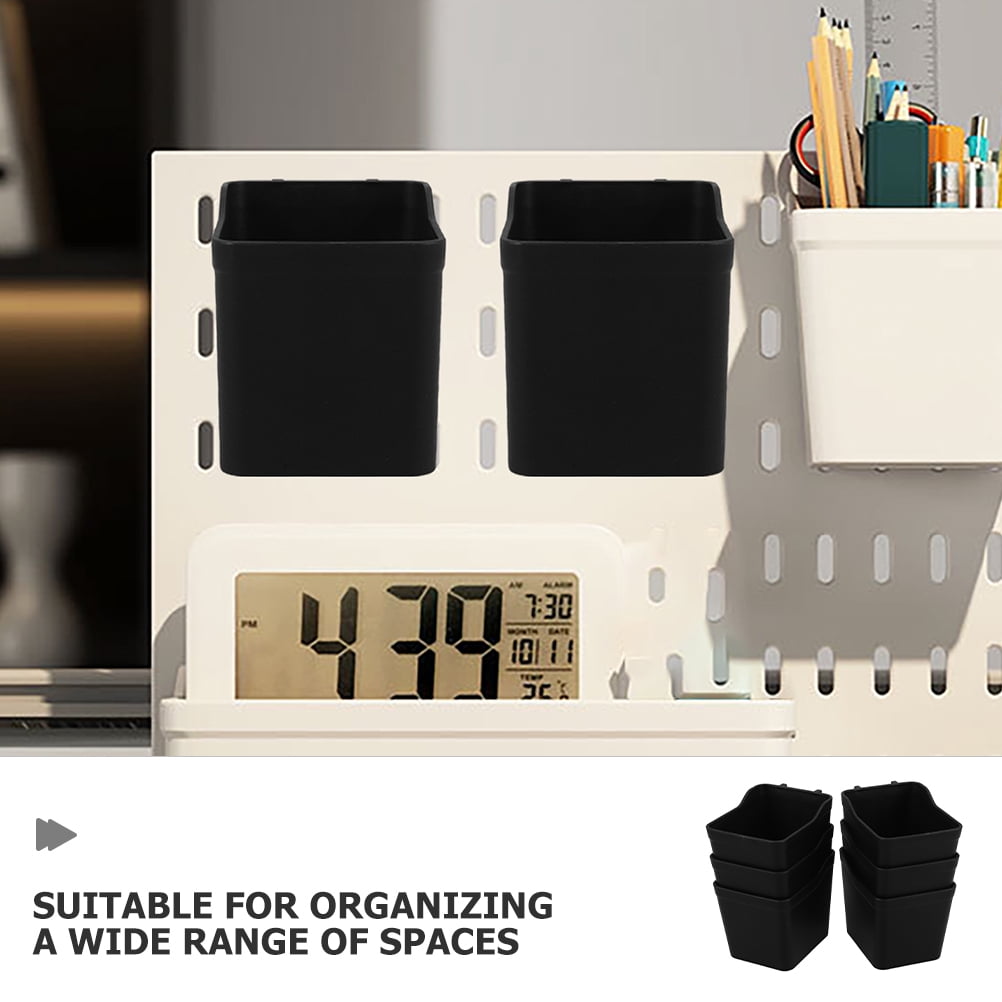 FENGGUIQU 8-Piece Black ABS Pegboard Hooks and Accessories for Kitchen, Office, Garage Organization and Storage
