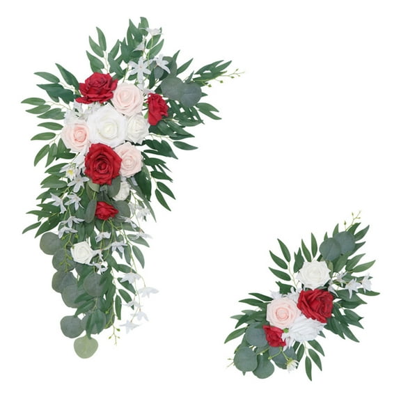 Wedding Front Door Decorations Artificial Flowers Pack of 2 for Wedding Ceremony Party Door Decor Length 29.5 Inch and 17.7Inch