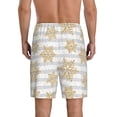 thumbnail image 5 of Cauagu Gold Snowflake Print Pajama Bottoms for Men Sleep Pajama Shorts Elastic Waistband Sleep Pajama Short Men's PJ Shorts -XX-Large, 5 of 6