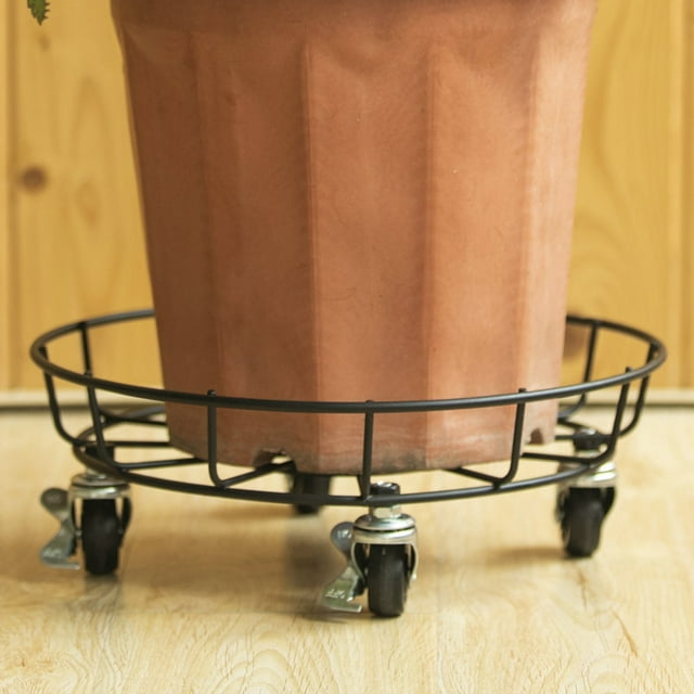 Support de Fleurs Mobile avec Roues Base de Pot de Fleurs Ronde Plateau de Déménagement Universel