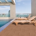 thumbnail image 5 of LiviNest Interlocking Patio Tiles: 44-Piece 12x12 Inch Deck Flooring - Waterproof All-Weather Outdoor Tiles for Poolside & Backyard - Easy No-Tools Installation in Burlywood, 5 of 6
