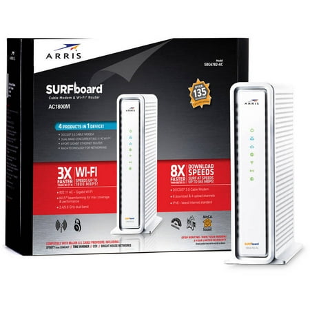 motorola surfboard extreme cable modem & wi-fi ac router with moca networking for comcast, time warner, cox, charter, suddenlink, mediacom