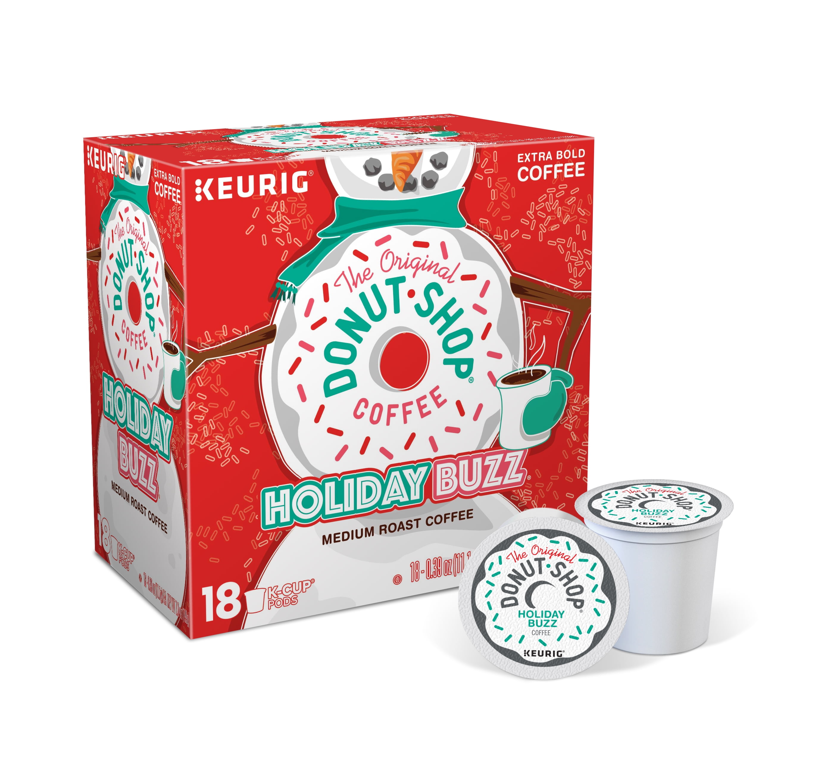 The Original Donut Shop Holiday Buzz KCup Coffee Pods, Medium Roast