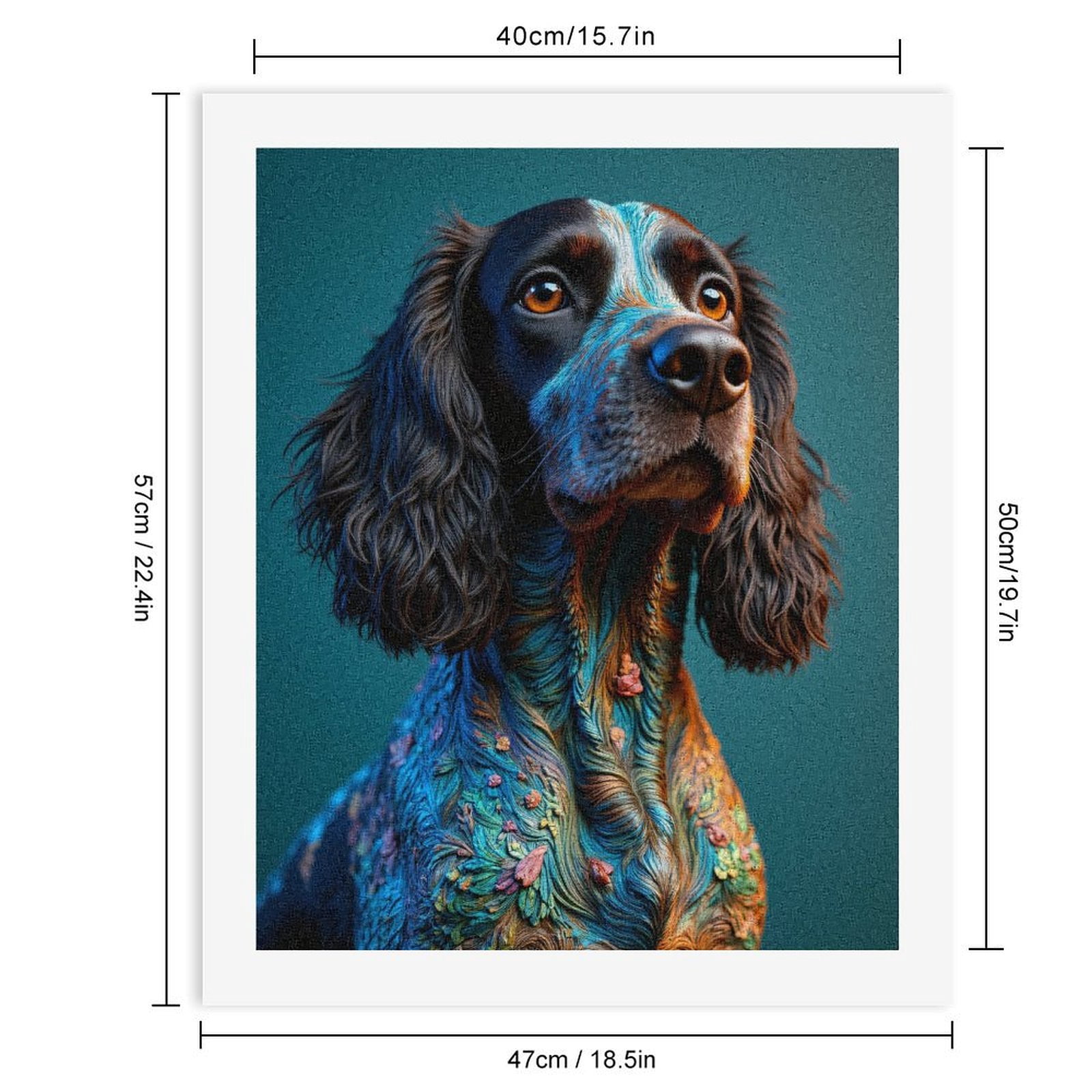 Paint By Numbers Kit for Adults Beginner - Dog Colorful Floral Art Design DIY Canvas Painting Kits for Adults, Frameless Paint By Number for Adults for Home Wall Decor 16x20 Inch