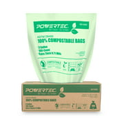 POWERTEC ASTM D6400 Certified Compostable Bags - 200 Count, 11.35 Liter - 3 Gallon Trash Bags, 0.71 Mil, US BPI and European OK Compost Home Certification - 100% Sustainable Green Products