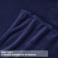 thumbnail image 5 of Fleece Throw Blanket for Couch & Bed, Soft Fuzzy Plush Throw Size Navy Blue Blanket, Luxury Flannel Lap Blanket, Super Cozy and Comfy for All Seasons, 40" x 60", 5 of 7