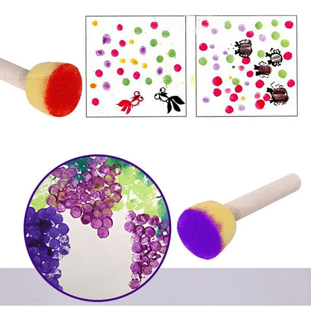 Brosse éponge Couleur éducative pour enfants Pinceau en plastique avec  outils de peinture de lavage de stylo