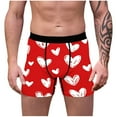 thumbnail image 2 of Jinhomg Valentine's Day Men's Underwear Soft Comfy Milk Silk Boxer Briefs 2025 Trendy Heart Graphic Boxers Male Holiday Gifts Flash Deals of The Day Pink M, 2 of 8