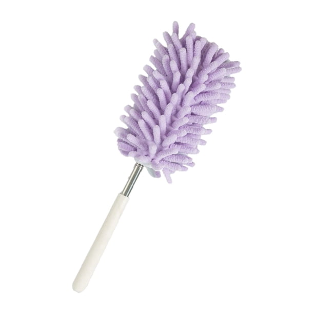 Plumeros retráctiles de chenilla para techo, para limpiar muebles con ventiladores de techo Violeta