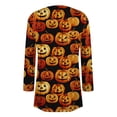 thumbnail image 4 of Cárdigan de calabaza de Halloween para mujer, manga larga, frente abierto, suéter liviano de otoño para fiestas navideñas, 4 of 5