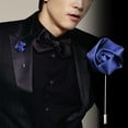 2PCS Men Cloth Rose Flower Lapel Pin for Men, Red Blue Rose Floral