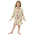 thumbnail image 6 of FORMRS Niños Bathrobe Unisex Hooded Robe Soft Plush Pajamas Sleepwear, Size 2-3T, Red Floral Pattern, 6 of 7