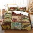thumbnail image 1 of LAICAIW Couvre-Lit Format Simple, Ensemble de 3 Pcs Style Cabane Rustique Brun Ours Couvre-Lits Couvre-Lit Réversible Imprimé Animal Couvre-Lit Patchwork à Carreaux Couvre-Lit Décor de Ferme Campagnarde pour Toutes les Saisons Double (200x200 cm), 1 of 7