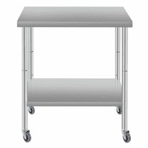 30''*24'' Premium Stainless Steel Commercial Work Table for Restaurant & Home with Under Shelf & Wheels