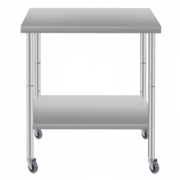 30''*24'' Premium Stainless Steel Commercial Work Table for Restaurant & Home with Under Shelf & Wheels