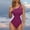 Wine, variant on Tsesme Swimsuit for Women One Piece Color Block Slimming Bathing Suits Scoop Neck Vacation Swimwear