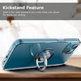 thumbnail image 4 of Case for iPhone 13, Clear Body Soft TPU Shockproof Case with 360 Degree Rotation Ring Kickstand for iPhone 13 6.1 inch with 2 Glass Screen Protectors,Camera Lens Protector, Clear Set, 4 of 9