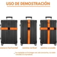 thumbnail image 4 of Set de 4 Correas de Equipaje para Maletas Ajustable, Cinturón para Maletas de Viaje de 1.8 Metros de Fácil Identificación, Accesorios de Viaje (Naranja), 4 of 5