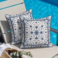 thumbnail image 2 of Throw Pillow Covers 26x26 Inch, Farmhouse Boho Decorative Pillow Cases for Couch Sofa Bed, Blue Country Vintage Chic Abstract Floral Cotton Linen Square Home Decor Pillowcases with Hidden Zipper, 2 of 9