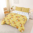 thumbnail image 3 of Manfei Kawaii Corgi Queen Comforter Set, Cartoon Dog Pet Comforter Sets Queen, Yellow Orange, Polkadot Reversible, 3pcs, 1 Comforter and 2 Pillowcases, 3 of 7