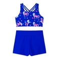 thumbnail image 3 of DPOIS Kids Girls Criss Criss 2 Piece Tankini Swimsuits Sets Top with Boyshorts Royal Blue 4, 3 of 7