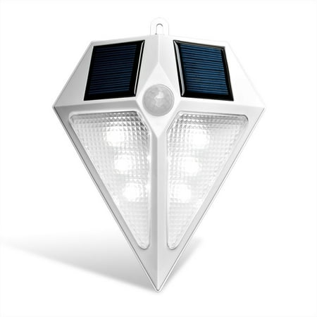Solar Outdoor Wall Lights AGPTEK 6 Leds Waterproof LED Solar Led Light Lamps Solar Wall Lamps Solar Lights for Outdoors ()