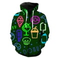 thumbnail image 1 of Sudadera con capucha luminosa con cremallera para hombre, con estampado 3D, estilo hip hop, divertida, unisex, informal, de manga larga, 1 of 6