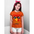 thumbnail image 3 of Coolest Turkey in Town Thanksgiving Funny Cool Sunglasses Youth T-shirt For Kids, XS, Orange, 3 of 6