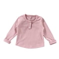 thumbnail image 4 of QIbmong Infants Toddler Girls Long Sleeve Shirts Crew Neck Ribbed Knit Tops Kids Casual Fall Winter Looses Pullover Undershirts for Back to School(7-8Years,Pink), 4 of 9