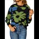 thumbnail image 2 of Suéter de Flores, Cuello Redondo, , Informal, de Larga, para Otoño e Invierno, de Punto. Negro XL, 2 of 10