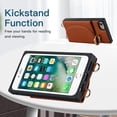 thumbnail image 6 of for iPhone 7/8/SE 2020/SE 2022 Crossbody Case with Card Holder for Women,360°Rotating Ring Kickstand,Magnetic Clasp, 3 Card Slots,Flip PU Leather Girl's Phone Wallet Casas for Ladies(Brown), 6 of 17