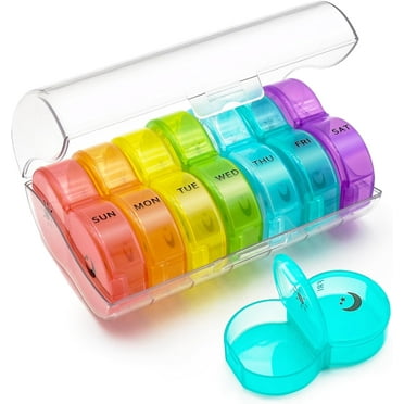 Large 7 Day Pill Organizer - 2 Times a Day Pill Box Case - XL Am Pm Pill Container Holder - Daily Medicine Organizer - Weekly Medication Vitamin Organizers